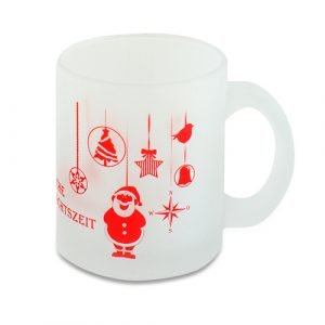 Mug Noel personnalisé en verre givré