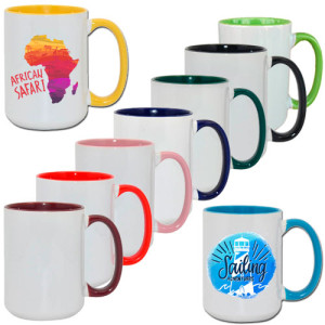 Mugs 450 ml - 9 couleurs disponibles Mugs personnalisables intérieur et anse couleur 450 ml