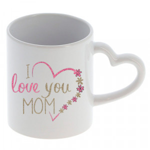 Mug coeur 330 ml Hauteur 9.5 cm Mug anse coeur 330 ml personnalisé