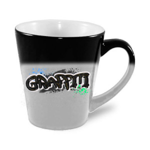 Tasse conique magique noire 355 ml Tasse personnalisée magique conique noire