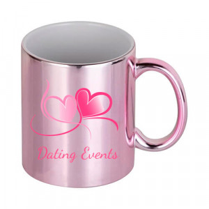 Mug rose aspect chromé 330 ml Mug rose personnalisé