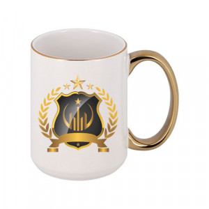 Mug anse et liseret or 445 ml Mug personnalisé 450 ml