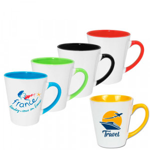 Mugs coniques 355 ml - 5 couleurs disponbles Mugs couleur conique personnalisés 355 ml