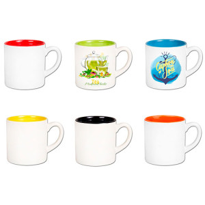 Mini mugs 180 ml - intérieur 6 couleurs Mini mugs céramique personnalisés couleur 180 ml