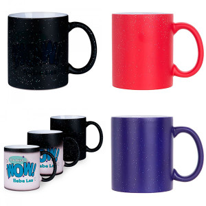Mug magique à paillettes 330 ml - 3 couleurs Mugs magiques personnalisés à paillettes 3 couleurs noir bleu rouge