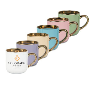 Mugs anse liseret Or 400 ml - 6 couleurs disponibles Mugs personnalisés haut de gamme avec anse et liseret Or - tasses céramique 400 ml