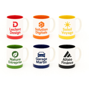 Mug 300 ml avec embase silicone - 6 couleurs Mugs couleur céramique personnalisés avec embase silicone