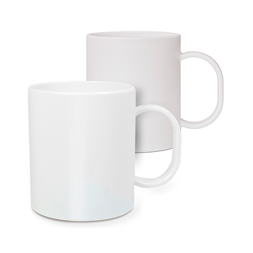 Mug plastique personnalisé blanc (léger et incassable)
