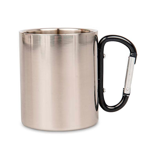 Mug métallique 300 ml avec anse mousqueton pour sublimation - argenté  Argent, TASSES ET CÉRAMIQUES \ MUGS \ TASSES COLORÉES