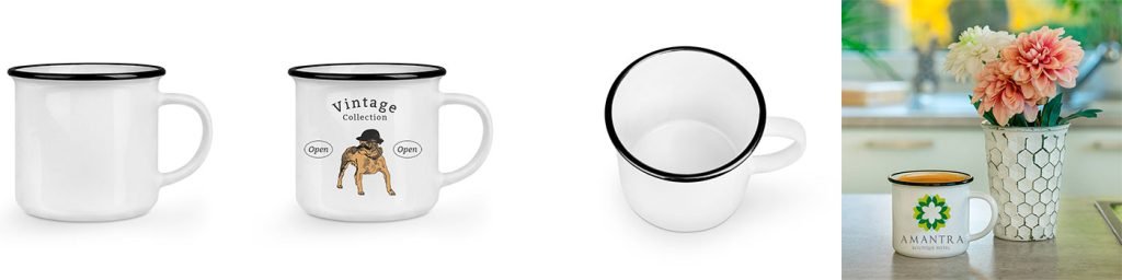 Mug vintage blanc 240 ml en céramique personnalisé
