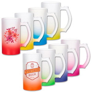 Chope verre givré 470 ml - 8 couleurs Chopes personnalisées verre givré et couleurs