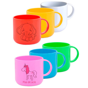 Mini mug plastique 180 ml - 6 couleurs Mini mugs plastiques personnalisés en couleur 180 ml