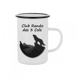 Mug 450 ml avec rebord noir Mug métal émaillé personnalisé