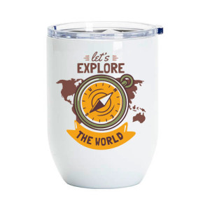 Gobelet thermos 360 ml Mug métal sans anse isotherme avec couvercle