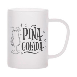 Mug verre dépoli anse fine 360 ml Mug personnalisé 360 ml en verre dépoli