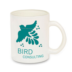 Mug en verre blanc 300 ml Mug en verre personnalisé avec texte et logo entreprise, 300 ml