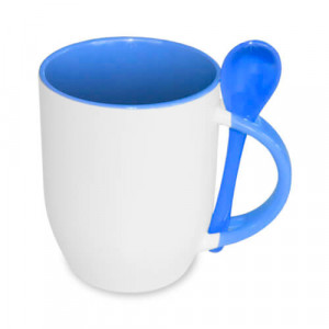 réf MugCuillere-bc Mug cuillère bleu clair personnalisable