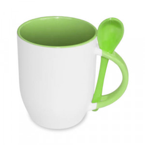 réf MugCuillere-vc Mug cuillère vert clair personnalisable