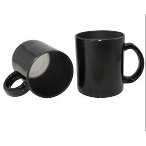 Mug magique en verre noir personnalisable