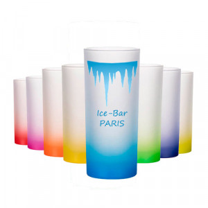 Verre 200 ml effet givré - 8 couleurs de fond Verres personnalisés givrés