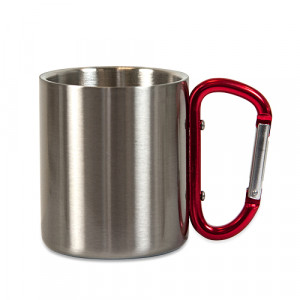 Mini mug métal 220 ml avec anse mousqueton