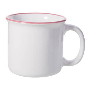 Réf. MugCVintage - rose Mug bord rose personnalisable en céramique 280 ml