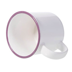 Réf. MugCVintage - violet Mug personnalisé céramique bord violet 280 ml