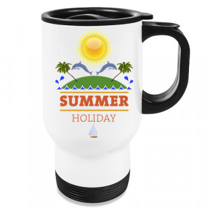 Mug isotherme blanc personnalisé avec logo 400 ml