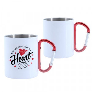 Mugs mousqueton blancs personnalisés 300 ml