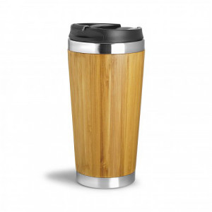 Mug isotherme bambou 410 ml à personnaliser