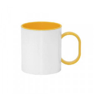 Mug plastique jaune 300 ml customizable