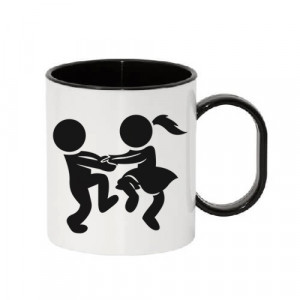 Mug Plastique Noir 300 ml personnalisé avec Logo