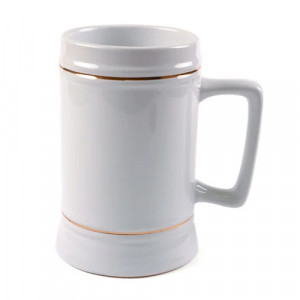 Chope à bière céramique 680 ml avec liserets or