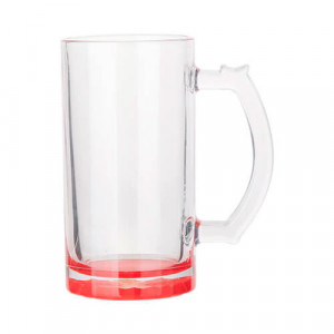 Fond rouge Chope en verre transparent à personnaliser