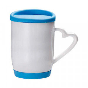 mug avec couvercle bleu personnalisable