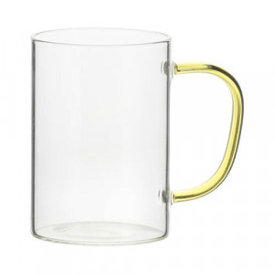 Mug-verre-transparent-anse-jaune-personnalisable