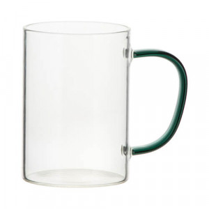 Mug-verre-transparent-anse-vert-fonce-personnalisable