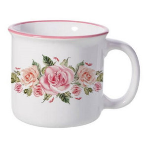 Réf. MugCVintage - rose Mug céramique personnalisé vintage aspect émaillé 280 ml