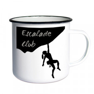 MugEmail500-noir Mug émaillé personnalisé 500 ml en métal avec rebord noir