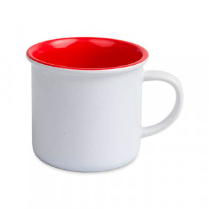 Ref MugEmailCou250-rouge Mug métal émaillé à personnaliser rouge