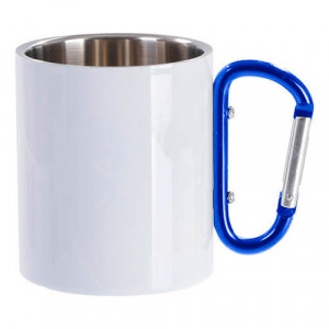 Mug mousqueton anse bleue 300 ml