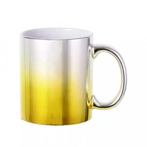 Mug céramique 330 ml or Mug effet chromé doré