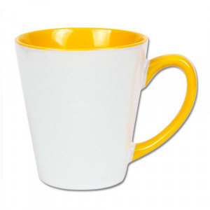 mug personnalisable conique jaune