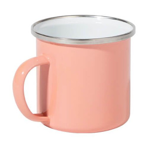 Réf. MugEmailCouleur - corail Mug métal émaillé couleur corail 360 ml