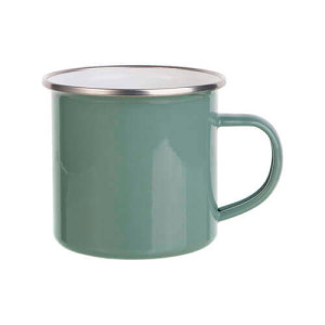 Réf. MugEmailCouleur - grisvert Mug métal émaillé personnalisable