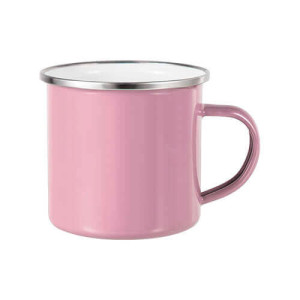 Réf. MugEmailCouleur - Rose Mug émaillé rose à personnaliser