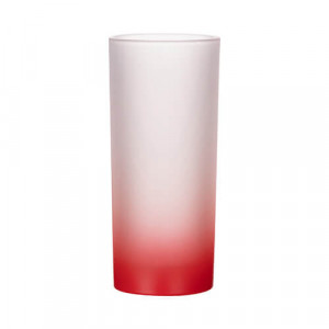 Réf. VerreLongG - rouge Verre givré à personnaliser fond rouge