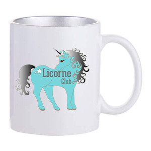 Réf. mugic-argent Mug personnalisé céramique intérieur argent 330 ml