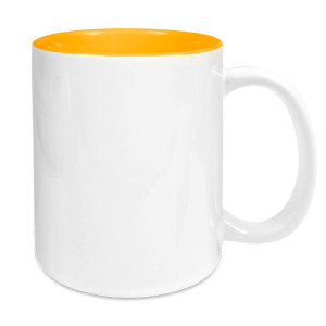 Réf. Mugic - jaune doré Mug céramique intérieur jaune doré à personnaliser