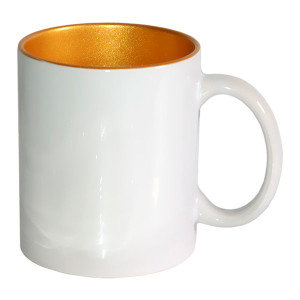 Réf. mugic-or Mug intérieur doré personnalisable par sublimation 330 ml